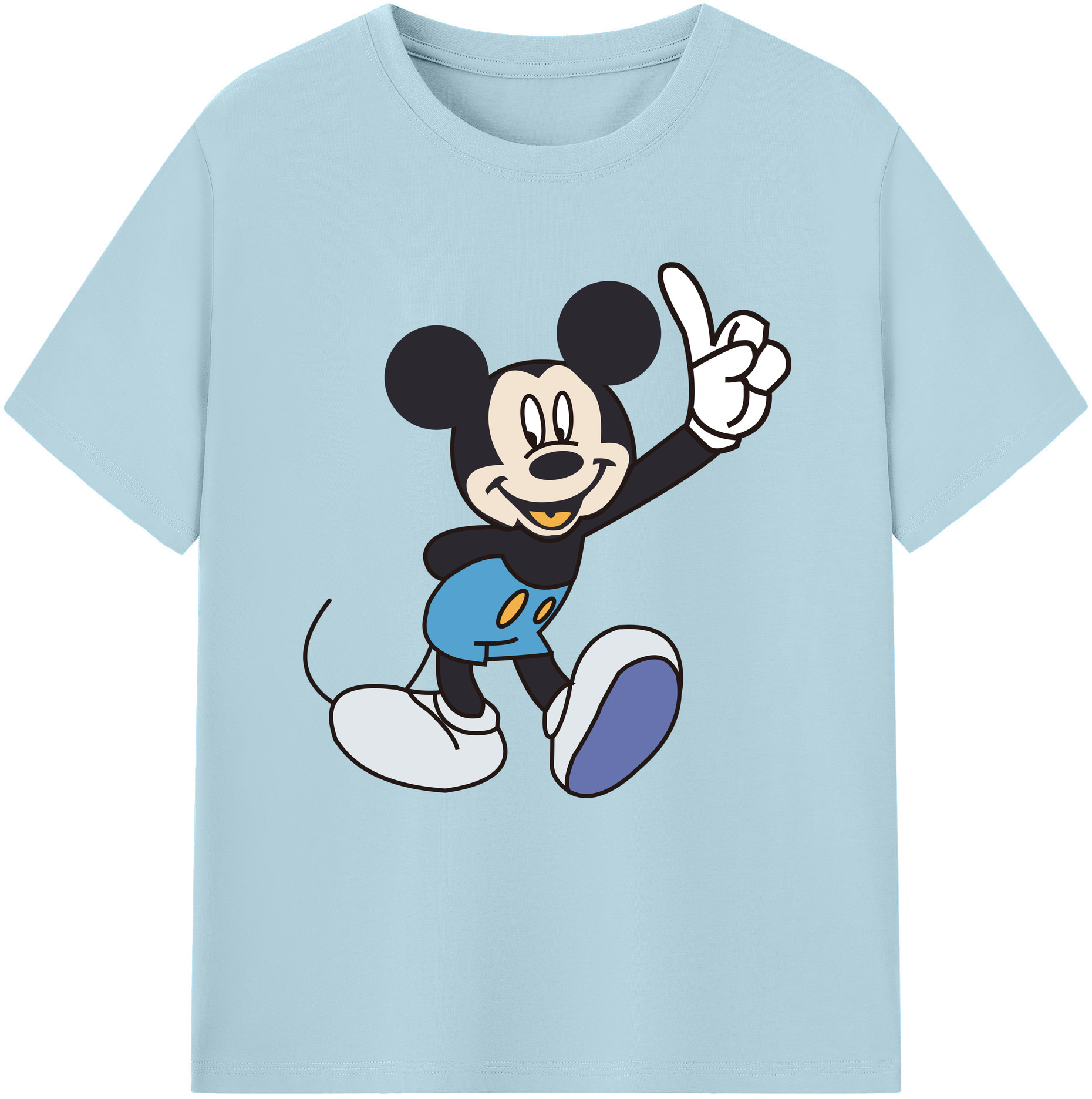 （画像用） ミッキーマウス Mickey Mouse 綿100％半袖Tシャツ（フロントプリント）